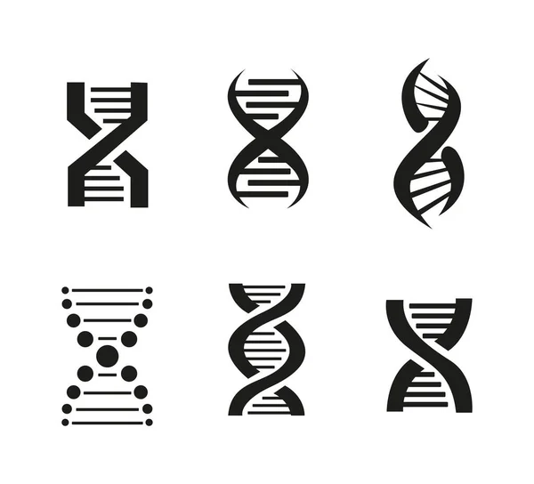 Vielzahl Von Dna Helix Set — Stockvektor