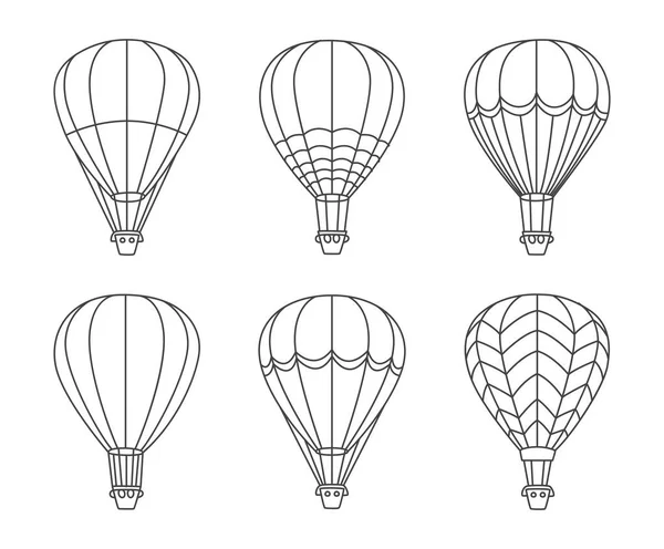 Σετ Σχεδιασμού Μπαλονιών Θερμού Αέρα — Διανυσματικό Αρχείο