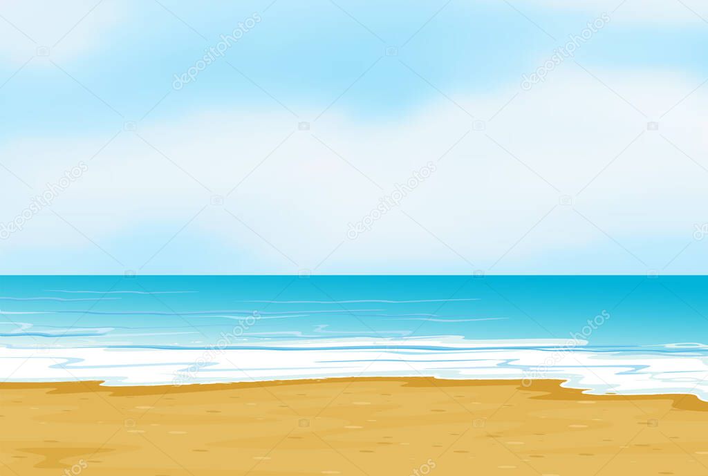 Summer Beach Landscape vector design