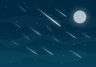 Gökyüzü Meteor yağmuru arkaplan tasarımı