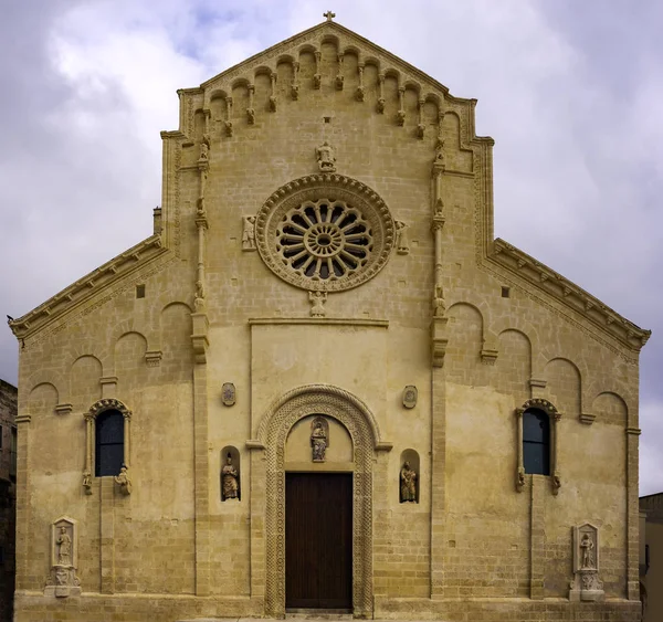 Kathedraal Van Matera Onder Blauwe Lucht Matera Italië Unesco Europees — Stockfoto