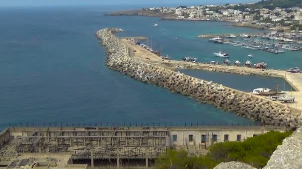 Θέα Προς Μαρίνα Στην Santa Maria Leuca Απουλία Ιταλία — Αρχείο Βίντεο