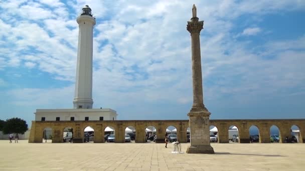 Santuario Panorámico Santa Maria Leuca Salento Fondo Faro Puglia Italia — Vídeo de stock