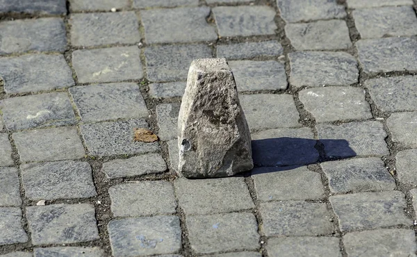 Typical Pavement Streets Rome Cobblestone Sanpietrini View One Stone Slopes — Stock Photo, Image