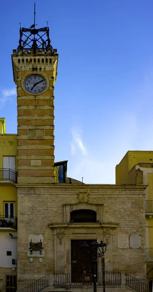Wieża Zegarowa Modugno Miasto Kilka Kilometrów Bari Apulia Włochy — Zdjęcie stockowe