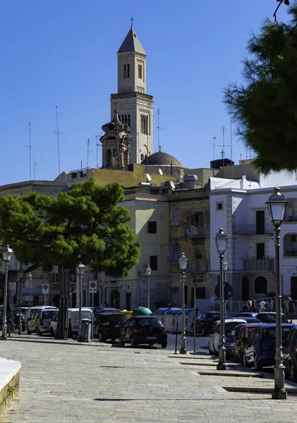 Bari Italia Settembre 2018 Case Con Campanile Della Cattedrale San — Foto Stock