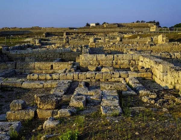 Prohlédněte Zříceniny Archeologické Oblasti Starověké Osady Egnazia Poblíž Sevelletri Puglia — Stock fotografie