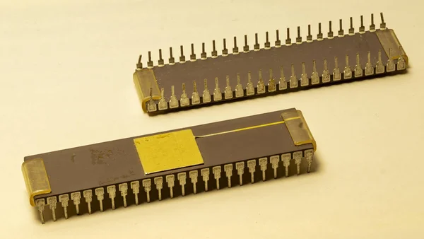 Electronic Chips Integrated Circuits Used First Computers Dating Back Years — стоковое фото