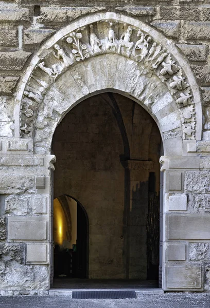 Fregi Decorazioni Portale All Interno Del Castello Svevo Bari Puglia — Foto Stock
