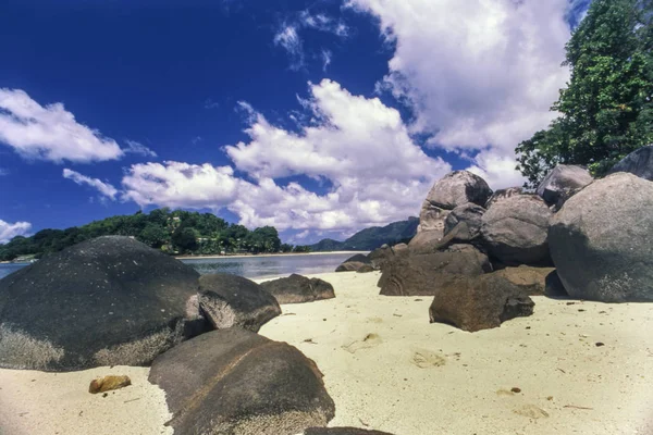 Tropischer Strand mit Steinen — Stockfoto