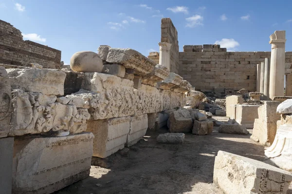 Sito Archeologico Leptis Magna Libia 2006 Foro Grave Nell Antica — Foto Stock