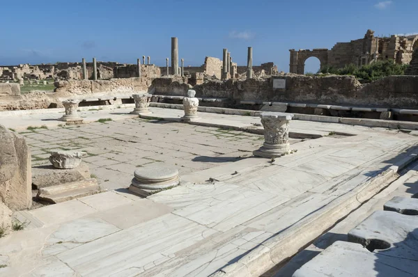 Le rovine di Leptis Magna — Foto Stock