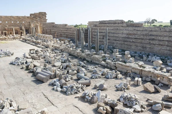 Archaeological Site Leptis Magna Libya 2006 Forum Severe Ancient Roman — стоковое фото