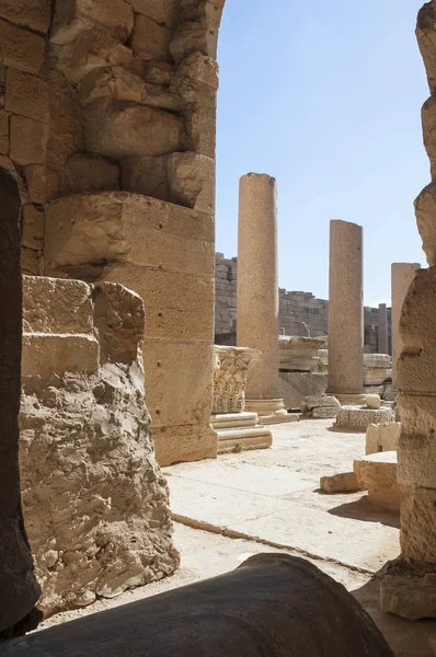 Arkeologiska Platsen Leptis Magna Libyen 2006 Basilica Svår Den Antika — Stockfoto