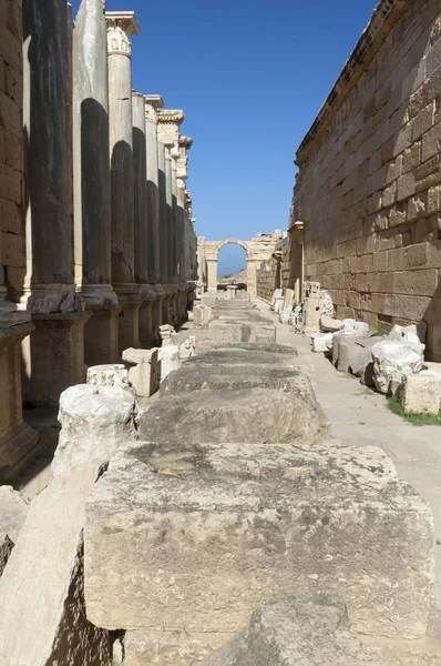 Arkeologiska Platsen Leptis Magna Libyen 2006 Basilica Svår Den Antika — Stockfoto