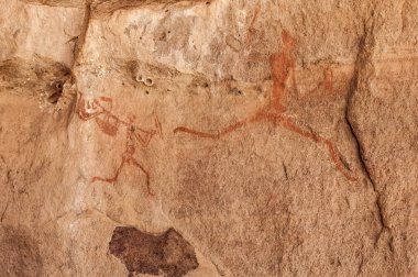 Tarih öncesi petroglifler - Rock sanat - Akakus (Acacus) Dağları, Sahara, Libya