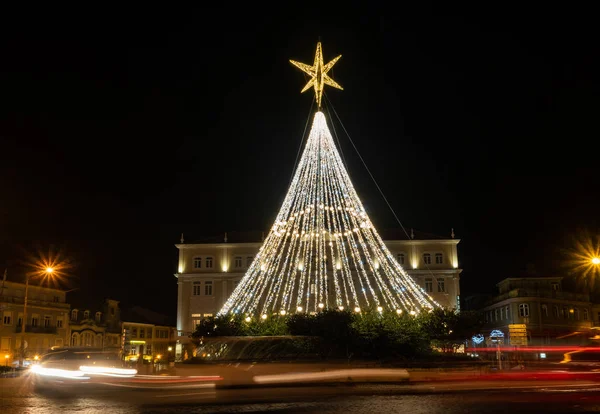 Aveiro Portogallo Circa Dicembre 2018 Albero Natale Decorazioni Vicino Alla — Foto Stock