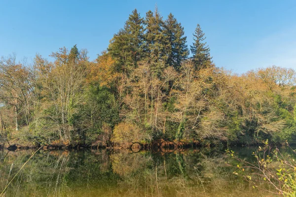 Ponte da Barca, Portekiz Lima nehirde manzara. Nehrin Lima şairler parka görünümünü.