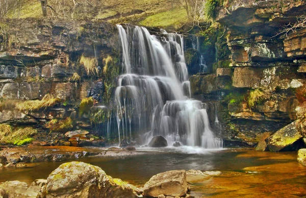 Wodospad Yorkshire Dales Wodospad East Gill Wiosce Keld — Zdjęcie stockowe