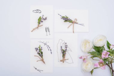 Düğün çiçek davetiye kartı yeşil yaprak otlar ile tarih minimalizm tasarım kaydedin. Botanik zarif dekoratif