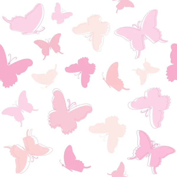 Απρόσκοπτη Μοτίβο Φόντου Συρματερή Πεταλούδες Girly Για Web Και Εκτύπωση — Διανυσματικό Αρχείο