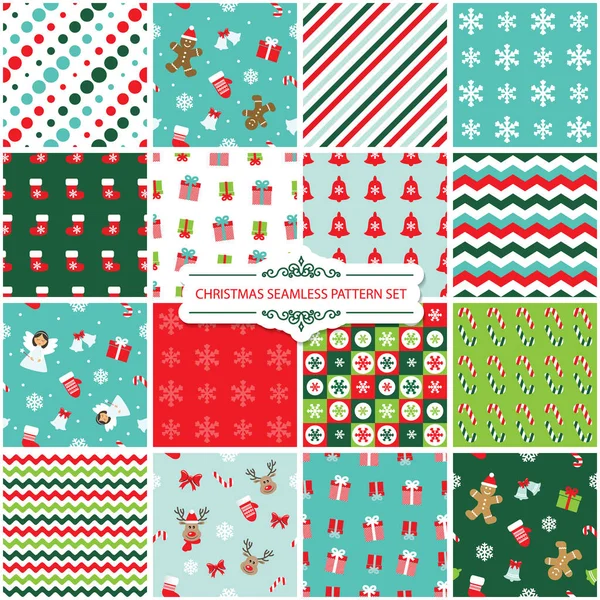 Christmas seamless pattern set. — Stock Vector