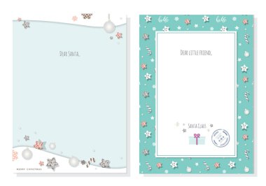 Noel Baba harfler kümesi. Dekoratif boş şablonları A4.