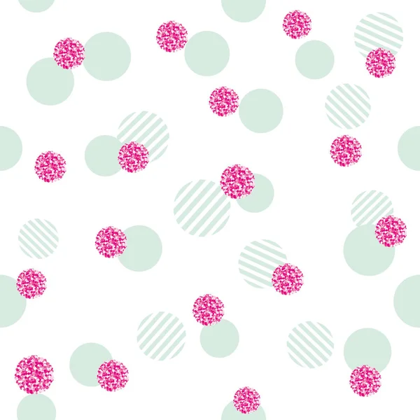 Glitter Confetti Polka Dot Sem Costura Fundo Padrão Rosa Pastel — Vetor de Stock