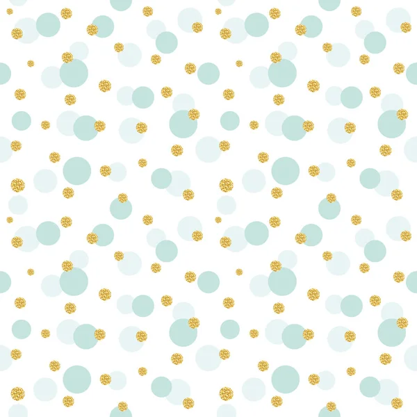 Glitter Konfety Polka Dot Pattern Pozadí Zlatý Pastelově Modrá Trendy — Stock fotografie