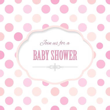 Pastel renkler sevimli kartı şablonu. Polka dot arka plan üzerinde metin için yer ile zarif çerçeve.