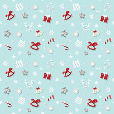 Noel ve yeni yıl desen arka plan parlak yıldız ve dekoratif elemanları.