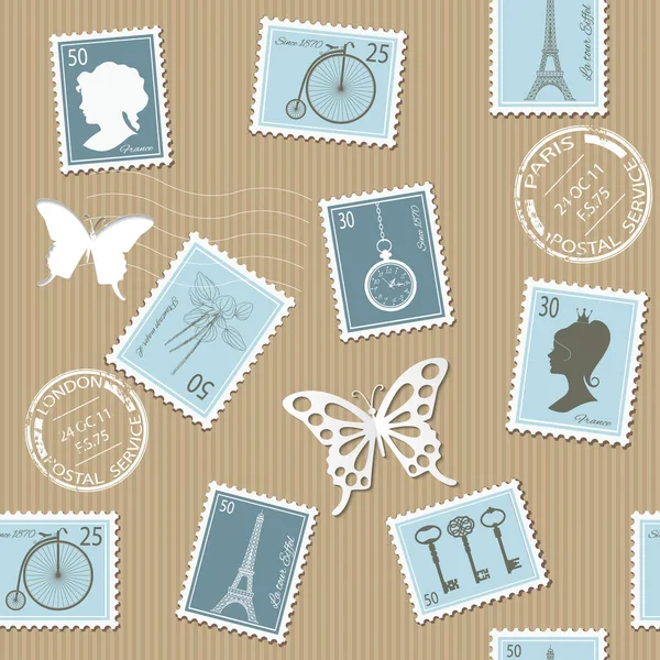 Cute postage stamps for birthday or scrapbook Vector Image