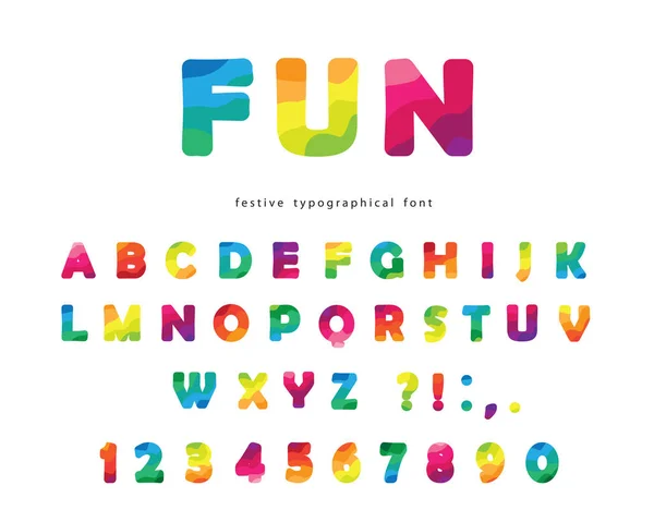 现代五颜六色的字体 明亮的 Abc 字母和数字查出在白色 时尚灵活的字母表 向量例证 — 图库矢量图片