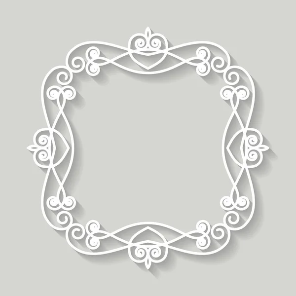 Filigree Frame Paper Cut Out Baroque Vintage Design Vector — Stock Vector