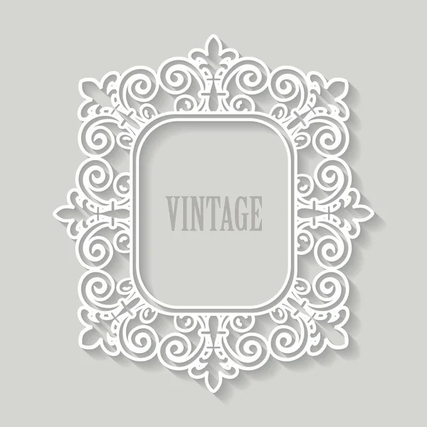 Filigraan Frame Papier Uitknippen Barokke Vintage Design Vector — Stockvector