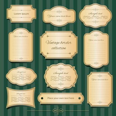 Lixury Altın çerçeveler ve küme komşudur. Vektör