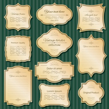 Lixury Altın çerçeveler ve küme komşudur. Vektör