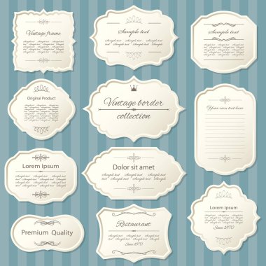 Vintage çerçeve kümesi. Kaligrafi tasarım öğeleri.