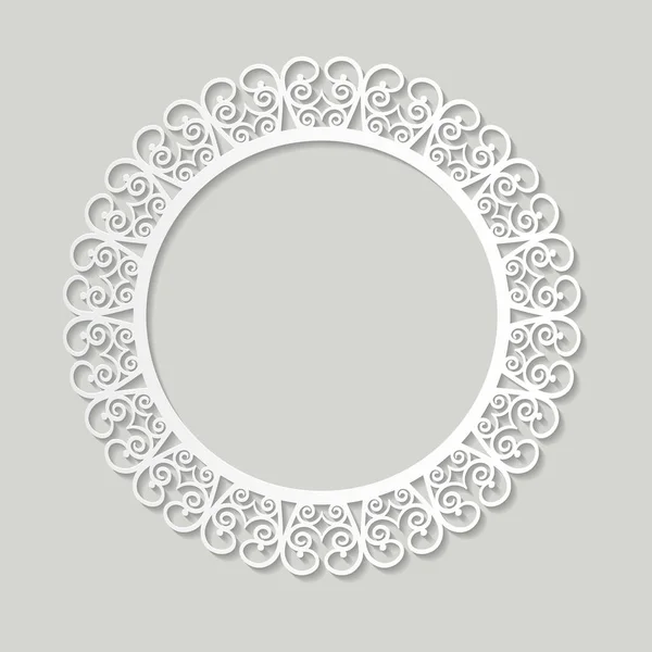 Filigree frame paper cut out. Baroque vintage design. — Stock Vector