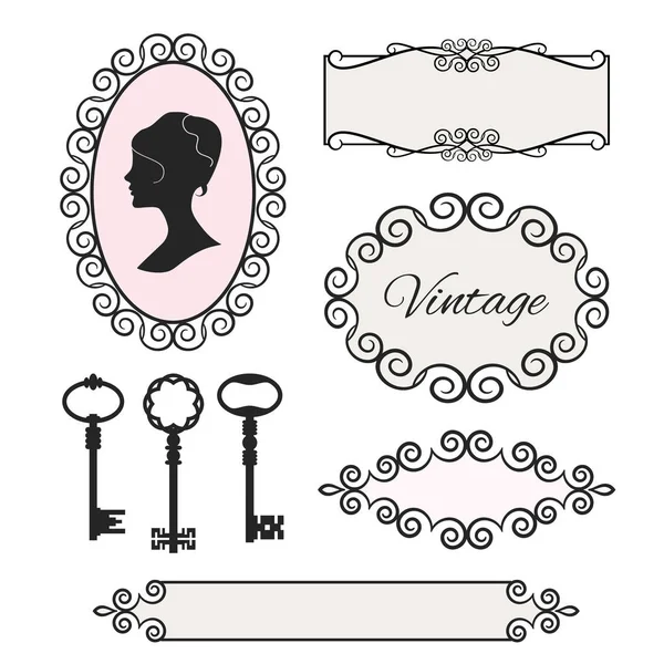Design elements set in vintage style. — Stock Vector