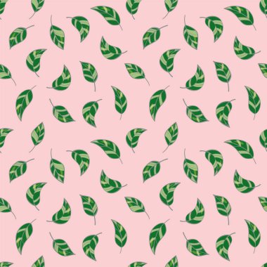 Pastel pembe yaprakları ile güzel dikişsiz desen. 