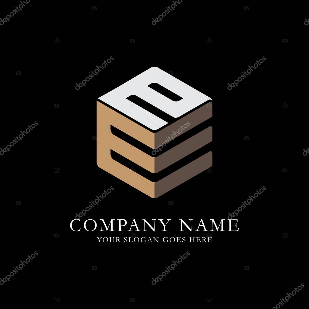 EE initial letter Logo Inspiration, E and E combination logo vector with hexagonal idea