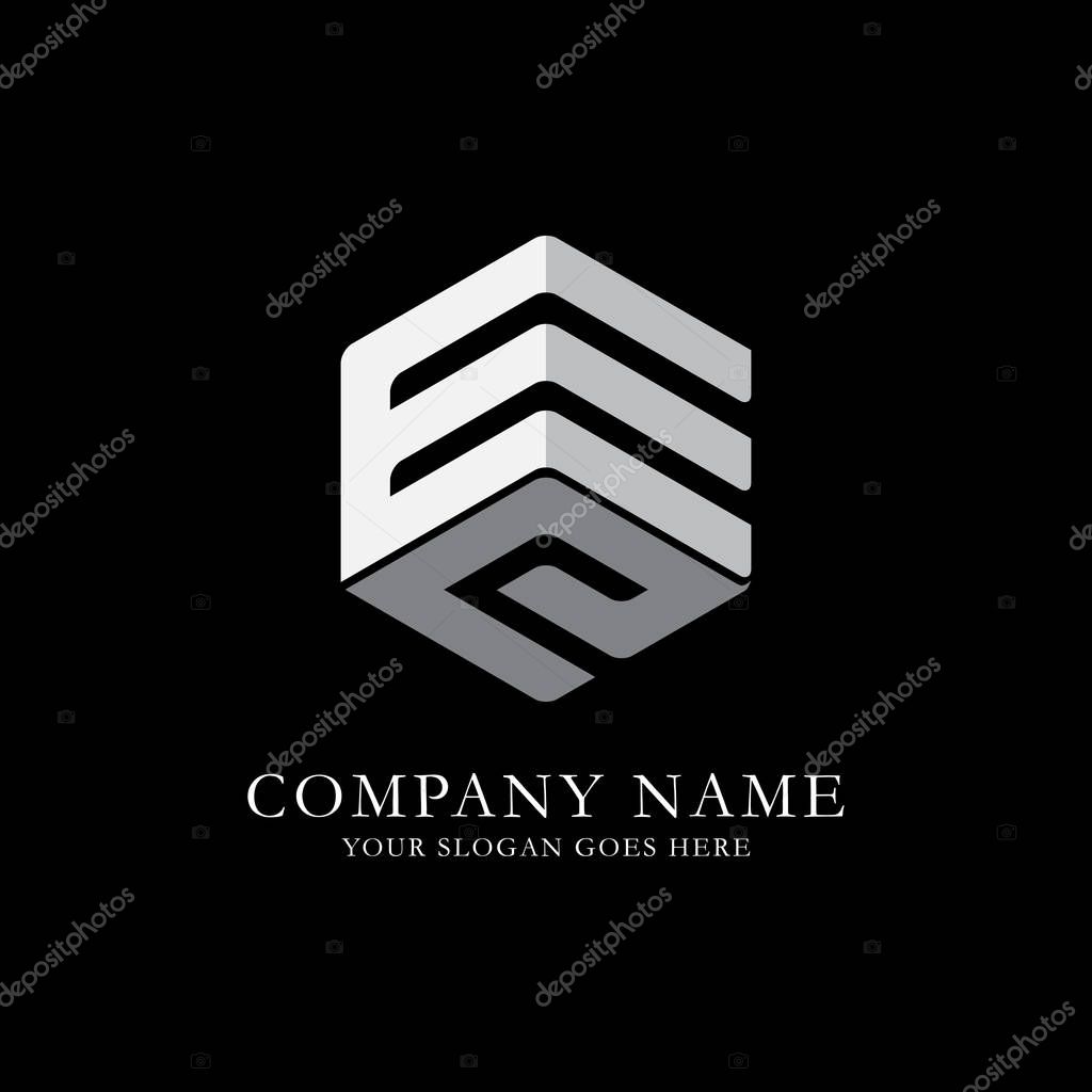 EE initial letter Logo Inspiration, E and E combination logo vector with hexagonal idea