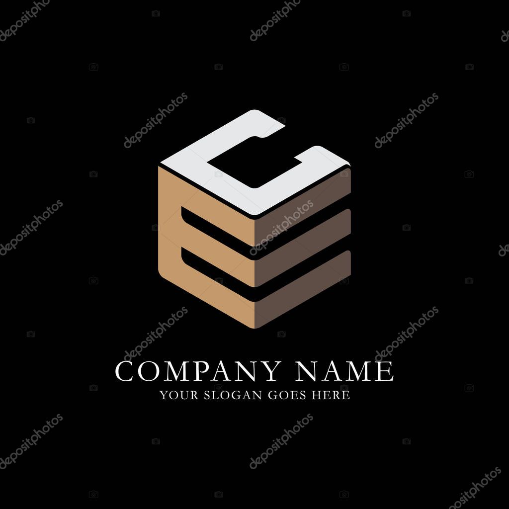 EC initial letter Logo Inspiration, E and C combination logo vector with hexagonal idea