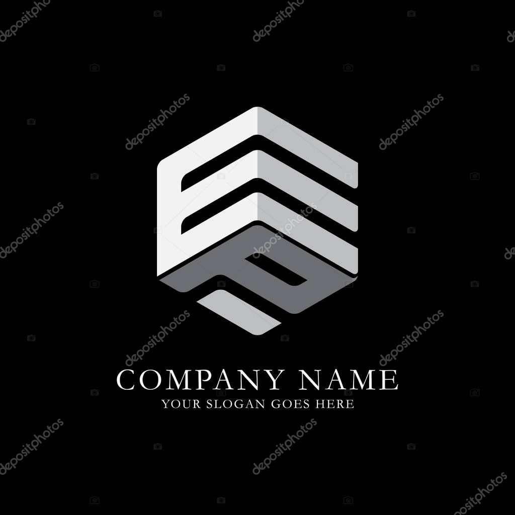 EP initial letter Logo Inspiration, E and P combination logo vector with hexagonal idea
