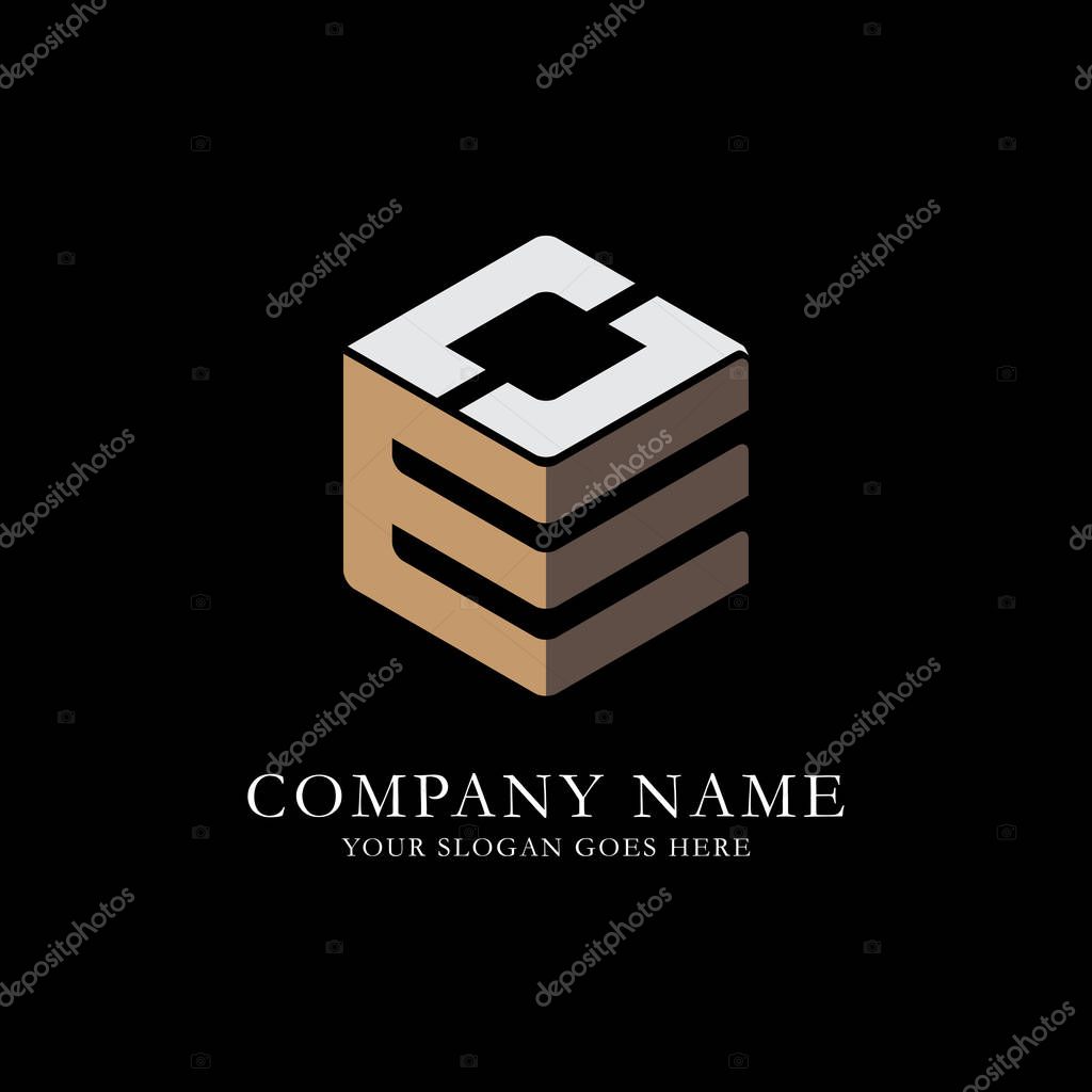 EO initial letter Logo Inspiration, E and 0 combination logo vector with hexagonal idea