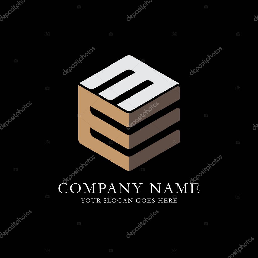 EM initial letter Logo Inspiration, E and M combination logo vector with hexagonal idea