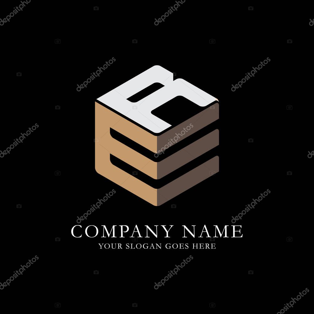 ER initial letter Logo Inspiration, E and R combination logo vector with hexagonal idea