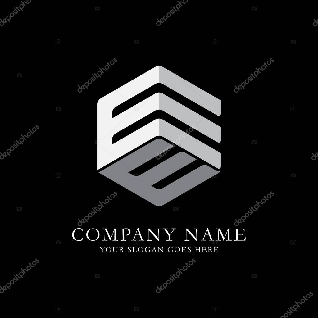 EW initial letter Logo Inspiration, E and W combination logo vector with hexagonal idea