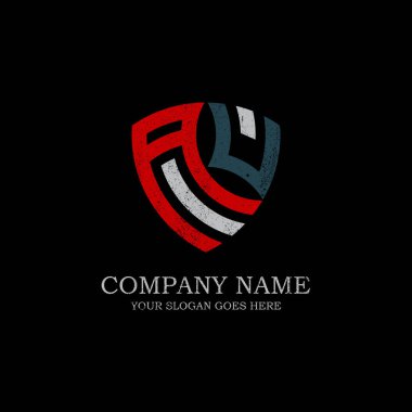 İlk Au harfi logosu Inspiration, vintage kalkan logo tasarım şablonu